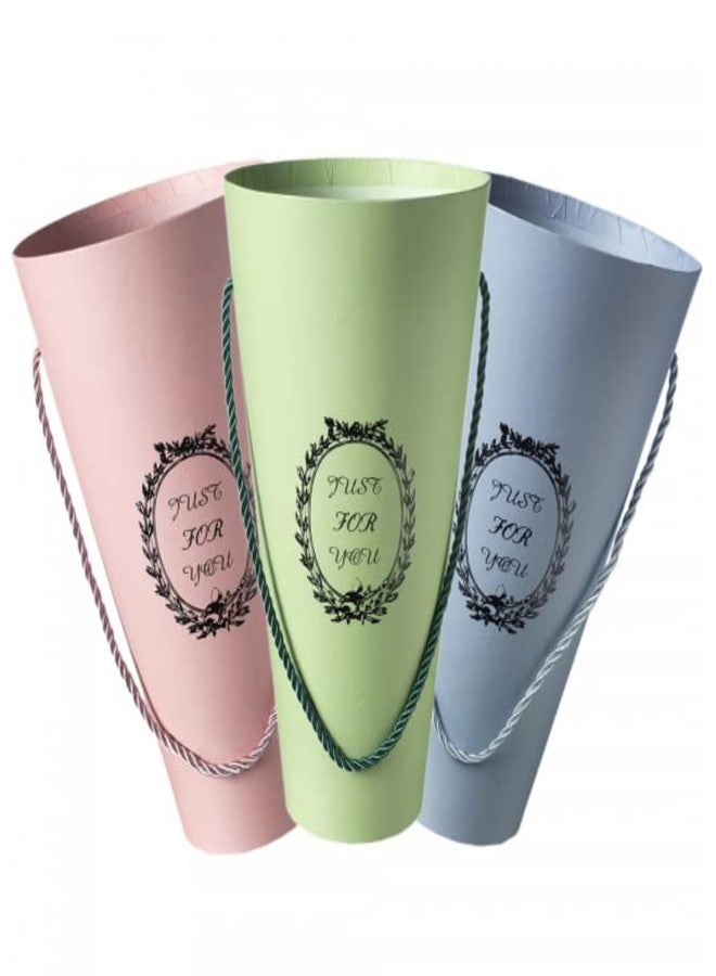 اويسيس عبوة أواسيس من قطعتين من مخاريط باقات الزهور الزرقاء بورتو - مصنوعة من كرتون متين مقاوم للماء مع مقابض حبل وقاعدة قوية - مثالية لتنسيقات الزهور التي تصنعها بنفسك، وديكور المنزل، وحفلات الزفاف، والهدايا - Image 4